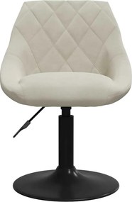 vidaXL Καρέκλες Τραπεζαρίας Περιστρεφόμενες 2 τεμ. Κρεμ Βελούδινες