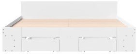 vidaXL Πλαίσιο Κρεβατιού με Συρτάρια Χωρίς Στρώμα Λευκό 160x200 εκ.