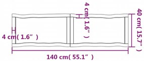 Επιφ Τραπεζιού Αν Καφέ 140x40x(2-6)εκ.Ακατέργ. Μασίφ Ξύλο Δρυός - Καφέ