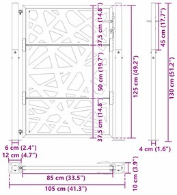 ΠΥΛΗ ΚΗΠΟΥ 105X130 CM ΑΠΟ ΧΑΛΥΒΑ ΚΑΙΡΙΚΕΣ ΣΥΝΘΗΚΕΣ LIGHT DESIGN 4100955