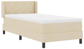 vidaXL Κρεβάτι box spring με στρώμα με στρώμα Κρεμ 90 x 200 cm