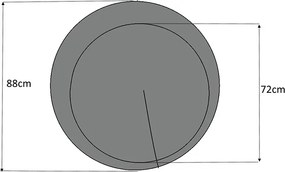 Καθρέπτης τοίχου Moon Megapap χρώμα γκρι 88x88x2,2εκ.