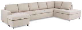 Γωνιακός Καναπές Scandinavian Choice C157, Beige, Ασημί, 344x199x80cm, Πόδια: Μέταλλο | Epipla1.gr