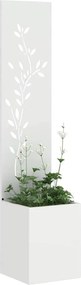 vidaXL Οθόνη Ιδιωτικότητας Κήπου Floral Λευκό 32 x 32 x 150 εκ