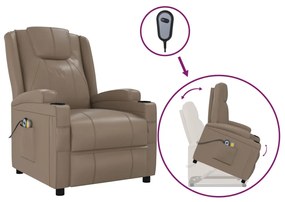 vidaXL Πολυθρόνα Μασάζ Ανακλινόμενη Καπουτσίνο Συνθ. Δέρμα