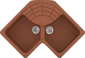 Νεροχύτης Κουζίνας Sanitec Classic 310 Γωνιακός Ένθετος Granite Terracotta