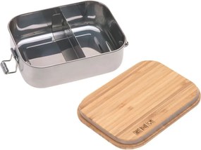 Laessig Φαγητοδοχείο inox με καπάκι bamboo, Garden Explorer