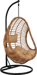 ΚΡΕΜΑΣΤΗ ΠΟΛΥΘΡΟΝΑ ΦΩΛΙΑ CALLIE HM5541.01 ΜΕ WICKER &amp; ΜΑΞΙΛΑΡΙΑ ΜΠΕΖ Φ95Χ195Υ εκ.