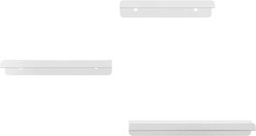 vidaXL Ράφια Τοίχου 3 τεμ. Ασημί Ανοξείδωτο Ατσάλι