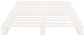 vidaXL Κρεβάτι Παλέτες Λευκό 75 x 190 εκ. Μασίφ Πεύκο Small Single