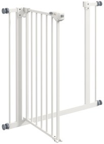 Dog Door Gate Barrier Pet Gate Metal Plastic 74-80cm Λευκό