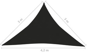 Πανί Σκίασης Μαύρο 3 x 3 x 4,2 μ. από HDPE 160 γρ./μ² - Μαύρο