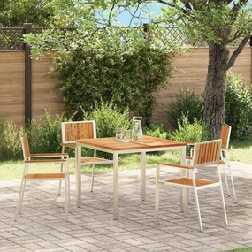 vidaXL Καρέκλα Κήπου 4 pcs Καφέ 56 x 54.5 x 87 εκ. Μασίφ ξύλο teak