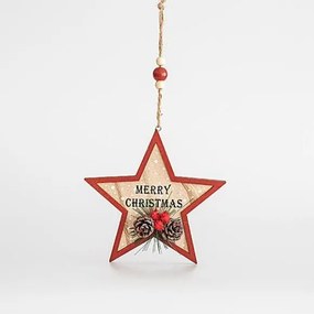 Beauty Home ΞΥΛΙΝΟ ΑΣΤΕΡΑΚΙ, MERRY CHRISTMAS, 15,5x1cm