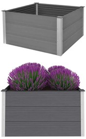 vidaXL Ζαρντινιέρα Υπερυψωμένη Γκρι 100 x 100 x 54 εκ. από WPC