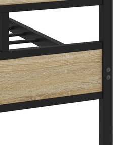 vidaXL Σκελετός Κρεβ. Χωρίς Στρώμα Sonoma Δρυς 150x200 εκ. Μεταλλικό