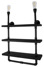 Φωτιστικό Τοίχου-Απλίκα Enimas 01217 Black GloboStar Wood