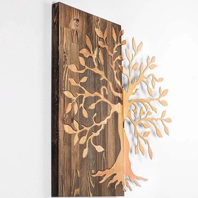 Διακοσμητικό Τοίχου Tree 899SKL2231 58x58cm Walnut-Copper Wallity Μέταλλο,Ξύλο