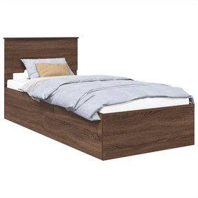 vidaXL Σκελετός Κρεβατιού Καφέ δρυς 75 x 190 cm Επεξεργασμένο ξύλο