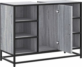 vidaXL Ντουλάπι Μπάνιου Νιπτήρα Γκρι Sonoma 80 x 33 x 60εκ. Επεξ. Ξύλο