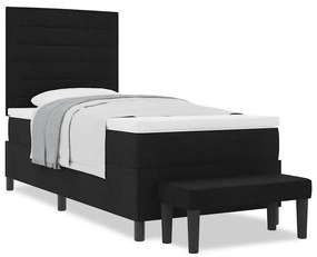 vidaXL Κρεβάτι με ελατήρια με στρώμα Μαύρο 100 x 200 cm ύφασμα