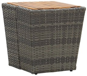 vidaXL Τραπέζι Βοηθητικό Γκρι 41,5x41,5x43 εκ Συνθ.Ρατάν/Ξύλο Ακακίας