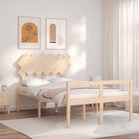 vidaXL Κρεβάτι Ηλικιωμένου με Κεφαλάρι από Μασίφ Ξύλο Double