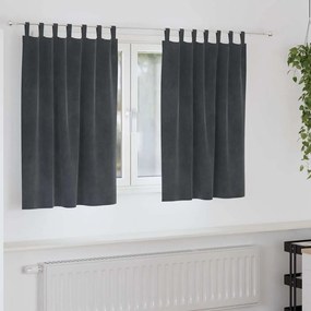 vidaXL Curtains Blackout  με Κρεμαστές Λαβές 2 τμχ Ανοιχτό γκρι Βαμβάκι