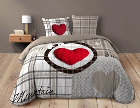 Σετ Υπέρδιπλη Παπλωματοθήκη & 2 Μαξιλαροθήκες Love Mountain Douceur d'intérieur από βαμβάκι 42TC, με διαστάσεις 220x240cm