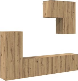 vidaXL Μονάδα Τοίχου Τηλεόρασης 5 pcs Artisan Oak Επεξεργασμένο ξύλο