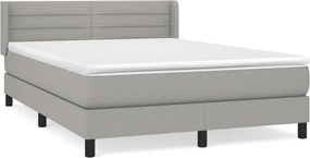 vidaXL Κρεβάτι Boxspring με Στρώμα Ανοιχτό Γκρι 140x200 εκ. Υφασμάτινο