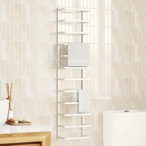 vidaXL Βάση για Πετσέτες Επιτοίχια Λευκή 24 x 12 x 96 εκ. Ατσάλινη