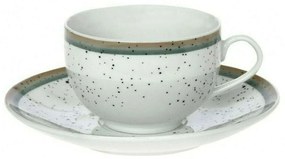 Φλυτζάνι Τσαγιού Με Πιατάκι Suomi 25.175.16 250ml White-Multi Cryspo Trio Porcelain