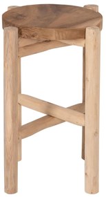 Τραπεζάκι σαλονιού Βοηθητικό HOVER Ξύλο TEAK σε Φυσικό Φ30x50Υεκ. 30x30x50 εκ.