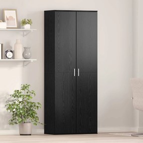 vidaXL Highboard 70 x 33.5 x 180 εκ. Επεξεργασμένο Ξύλο Μαύρη Οξυά