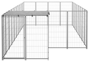 vidaXL Σπιτάκι Σκύλου Ασημί 10,89 μ² Ατσάλινο