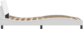 vidaXL Πλαίσιο Κρεβατιού Dover Λευκό 90x200 εκ. Συνθετικό Δέρμα