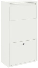 vidaXL Θυρίδα Πακέτων με αποθήκευση Λευκό 44 x 22 x 82 εκ. Ατσάλι