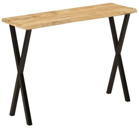 Τραπέζι Κονσόλα με Live Edge 105x33x76 εκ. Μασίφ Ξύλο Μάνγκο - Καφέ