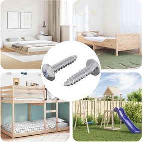 vidaXL Ξυλοβίδες 2 pcs Ασημί M4 x 20 mm Ατσάλι