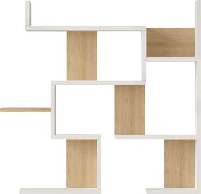 Ραφιέρα τοίχου Maze pakoworld λευκό με oak 93,3x14,5x90εκ