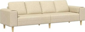 vidaXL Καναπές σαλονιού Κρεμ 250 x 77 x 76 εκ. Πολυεστέρας