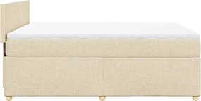 vidaXL Κρεβάτι Boxspring με Στρώμα Κρεμ 160x200 εκ. Υφασμάτινο