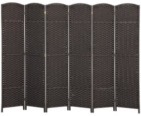 HOMCOM Διαχωριστικό δωματίου 6 πάνελ, πτυσσόμενο, για σαλόνι, υπνοδωμάτιο, γραφείο, καφέ