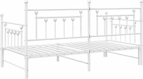 vidaXL Σκελετός κρεβατιού ημέρας Λευκό 90 x 190 cm Ατσάλι