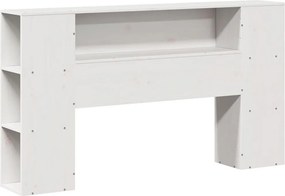vidaXL Κρεβάτι Βιβλιοθήκη Χωρίς Στρώμα Λευκό 135x190 εκ Μασίφ Πεύκο