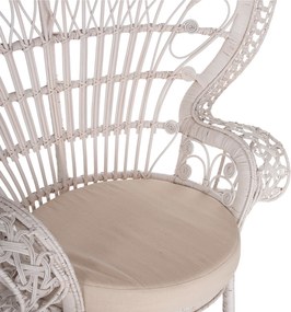ΠΟΛΥΘΡΟΝΑ ROYAL PEACOCK HM9342.02 RATTAN ΣΕ ΛΕΥΚΟ-ΜΑΞΙΛΑΡΙ ΛΕΥΚΟ 114x72x150Yεκ.