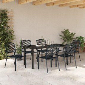 vidaXL Σετ Τραπεζαρίας 3 Τεμαχίων Κήπου Ανθρακί Χάλυβα