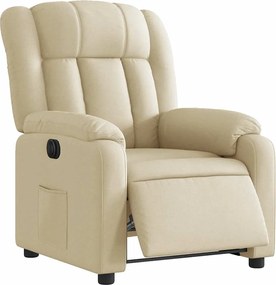 vidaXL Πολυθρόνα Ανακλινόμενη Ηλεκτρική Κρεμ Υφασμάτινη