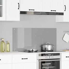 Κουζίνα Μπροστινός τοίχος Ανοιχτό γκρι 110x50x0,6 εκ Γυαλί Tempered